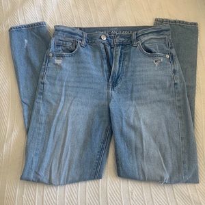 American Eagle Distressed High-Rise Mom Jean